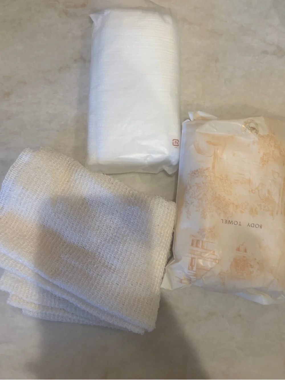 White Cotton Body wash cloth from Japan 1 random